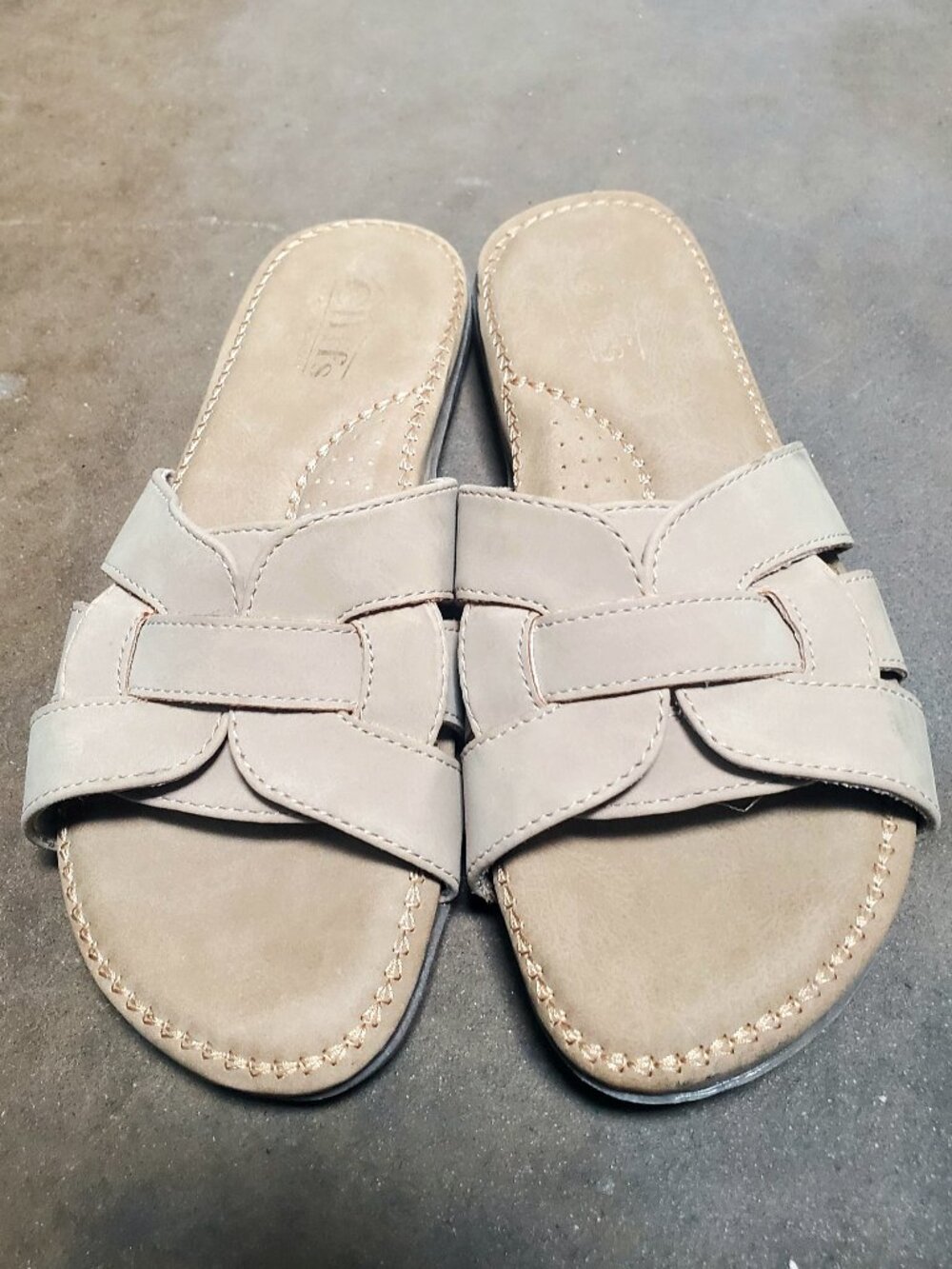 CLIFFS BY WHITE MOUNTAIN Fortunate Neutral Slip-on Comfort Slide Sandals 7.5